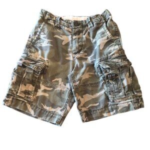 Gap Kids Boy's Camo Camoflauge Cargo Shorts 8 Adjustable Waist Green